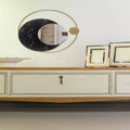 Specchio da parete rotondo fasi lunari da 19,5" con cornice in metallo dorato
