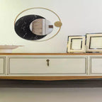 Specchio da parete rotondo fasi lunari da 19,5" con cornice in metallo dorato