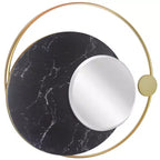 Specchio da parete rotondo fasi lunari da 19,5" con cornice in metallo dorato