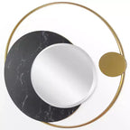 Specchio da parete rotondo fasi lunari da 19,5" con cornice in metallo dorato