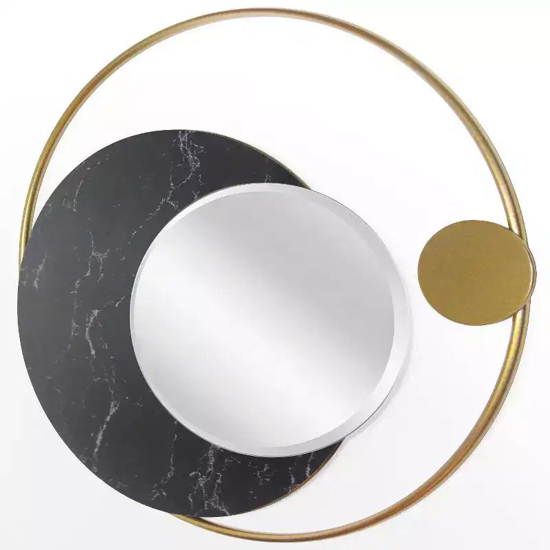 Specchio da parete rotondo fasi lunari da 19,5" con cornice in metallo dorato