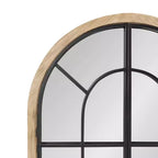 Specchio da parete a forma di arco con telaio in legno e metallo, 66x107 cm