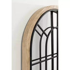 Specchio da parete a forma di arco con telaio in legno e metallo, 66x107 cm