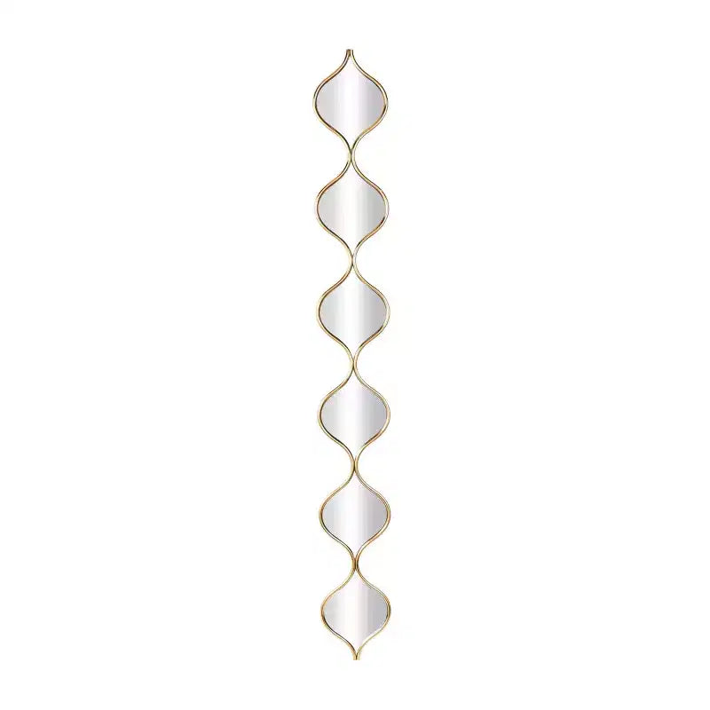 51"x6" Metal Slim Stacked Chain 6 Layer Wall Mirror with Tear Drop Pattern Gold - Olivia & May