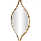 Specchio da parete stretto con diamanti a navette sovrapposti – Oro, 51" x 6"