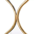 Specchio da parete stretto con diamanti a navette sovrapposti – Oro, 51" x 6"