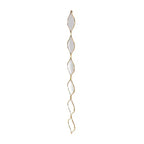 Specchio da parete stretto con diamanti a navette sovrapposti – Oro, 51" x 6"