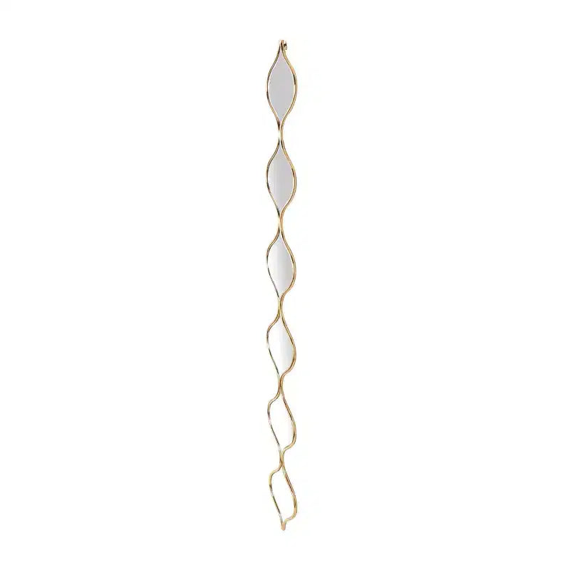 Specchio da parete stretto con diamanti a navette sovrapposti – Oro, 51" x 6"
