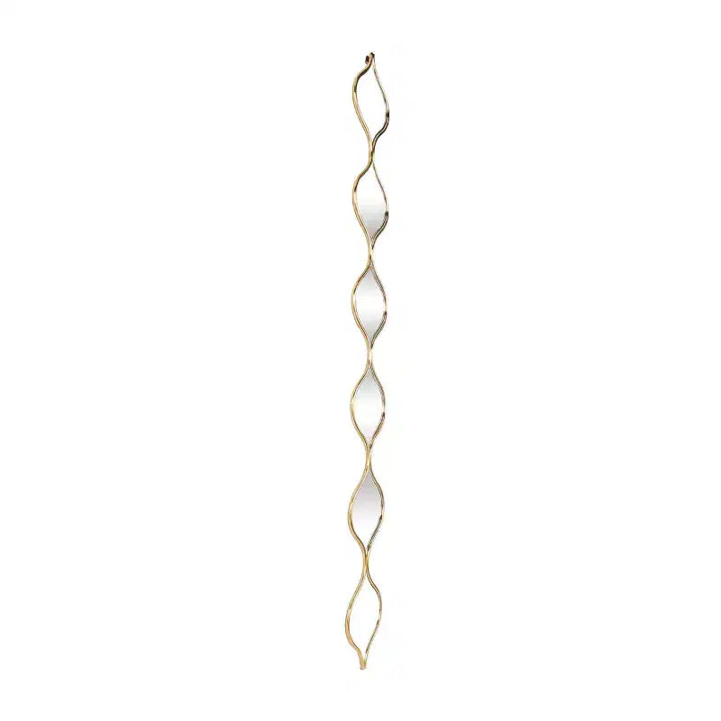 Specchio da parete stretto con diamanti a navette sovrapposti – Oro, 51" x 6"