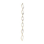 Specchio da parete stretto con diamanti a navette sovrapposti – Oro, 51" x 6"