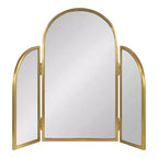 Specchio a muro a tre ante ad arco - Oro spazzolato, 27.5" x 27.5"
