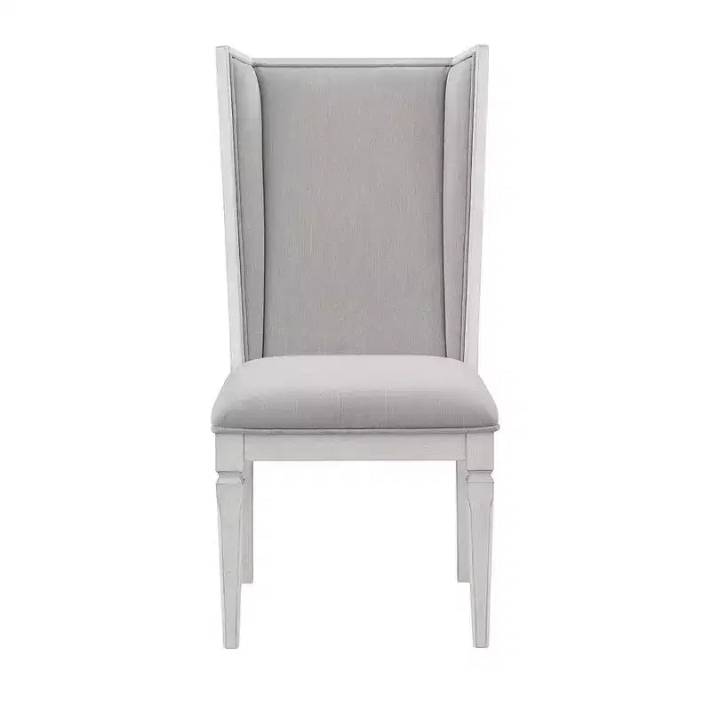 Sedia da pranzo laterale rivestita in lino con struttura in legno – Set da 2