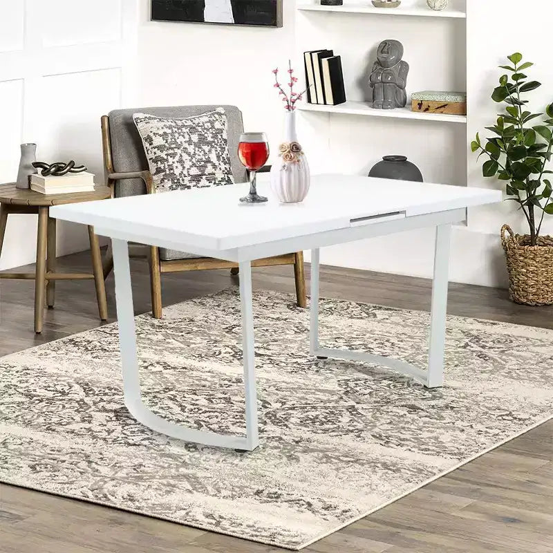 Tavolo da pranzo rettangolare bianco – 6 posti a sedere