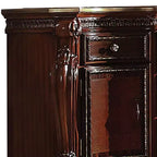 Cassettiera in legno rovere miele con 5 cassetti e 2 ante
