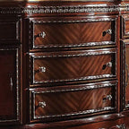 Cassettiera in legno rovere miele con 5 cassetti e 2 ante
