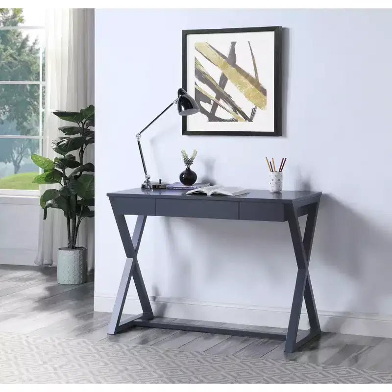 Consolle da 42" con cassetto contenitore – Grigio Carbone