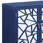 Tavolo consolle da 32" con ante a specchio – Blu