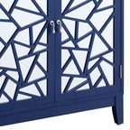 Tavolo consolle da 32" con ante a specchio – Blu