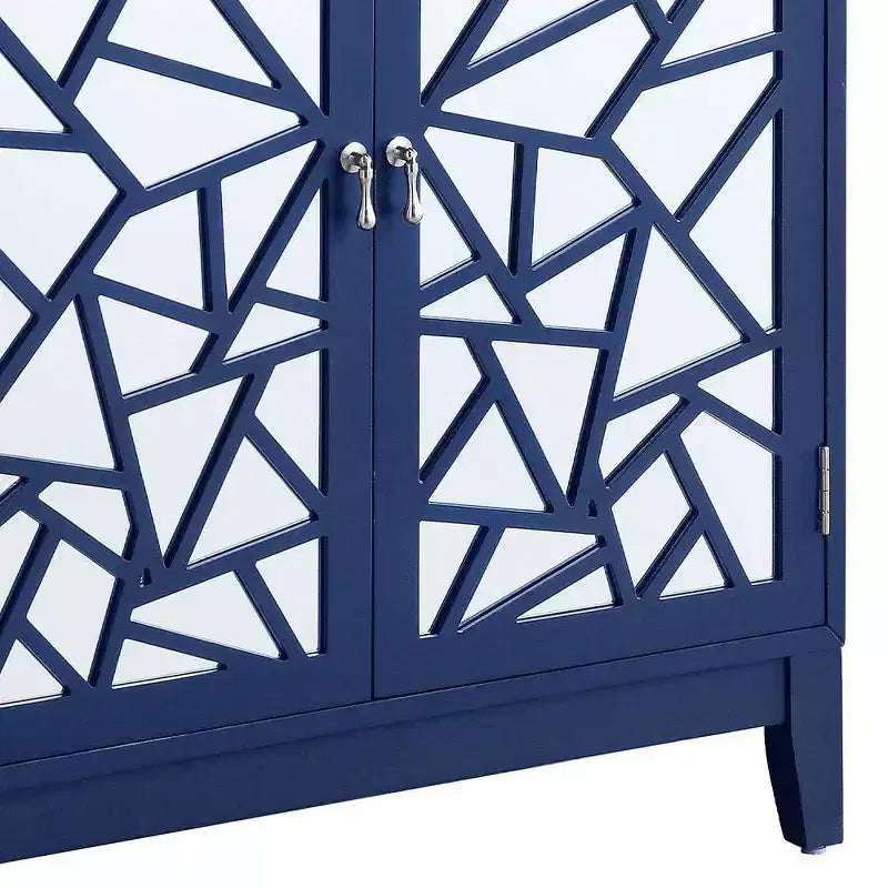 Consolle da 32" con Ante a Specchio – Blu