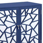Tavolo consolle da 32" con ante a specchio – Blu