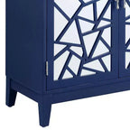Tavolo consolle da 32" con ante a specchio – Blu
