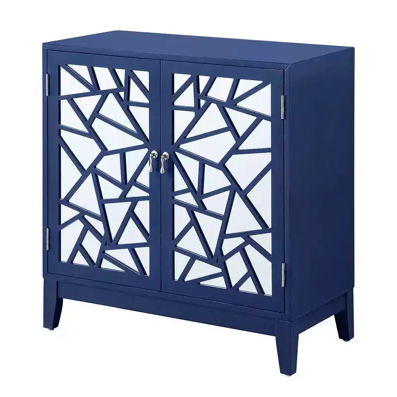 Consolle da 32" con Ante a Specchio – Blu