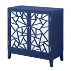 Tavolo consolle da 32" con ante a specchio – Blu