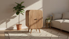 East at Main Mollie 2 Door Mango Wood Side Cabinet: Mid-Century Design, No Assembly Required