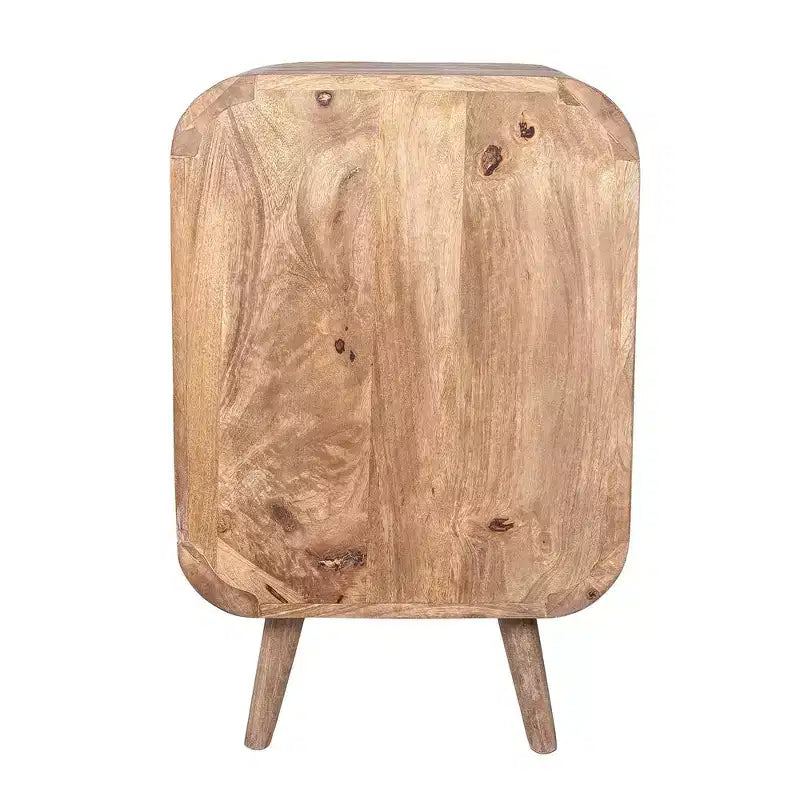 Mobile credenza a 2 ante in legno di mango con dettagli intagliati