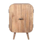 Mobile credenza a 2 ante in legno di mango con dettagli intagliati