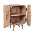 Mobile credenza a 2 ante in legno di mango con dettagli intagliati