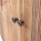 Mobile credenza a 2 ante in legno di mango con dettagli intagliati