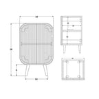 Mobile credenza a 2 ante in legno di mango con dettagli intagliati