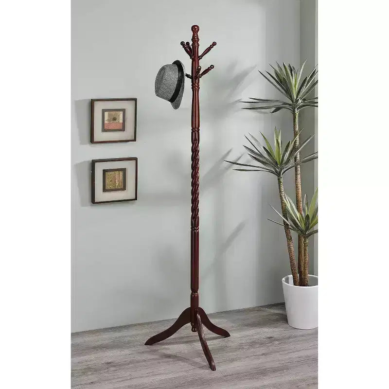 Appendiabiti da terra in legno Twist da 181,6 cm con 5 ganci