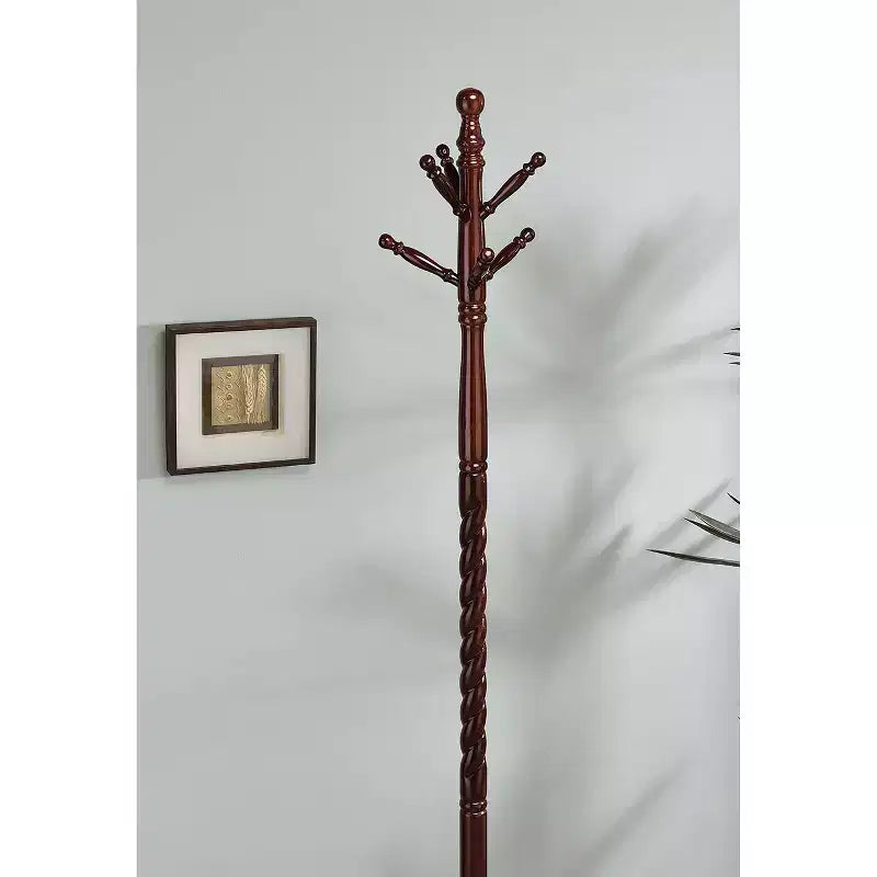 Appendiabiti da terra in legno Twist da 181,6 cm con 5 ganci