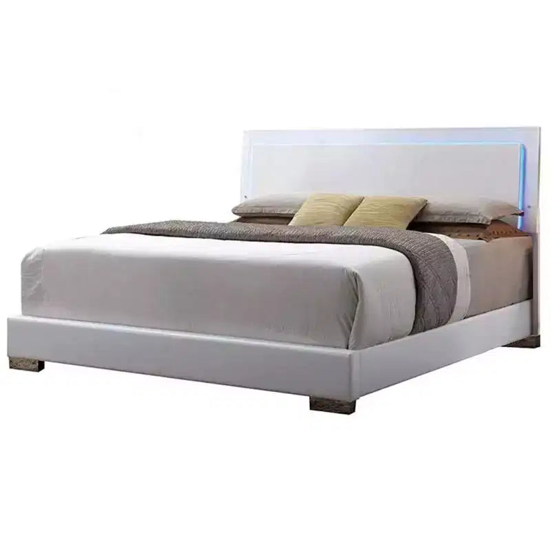 Letto King size orientale da 85 pollici Lorimar con luce a LED, testiera in ecopelle - Acme Furniture