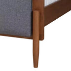 Letto a piattaforma King Size stile Mid-Century – Rivestito in tessuto, Imbottito in schiuma, Nessuna rete a molle richiesta