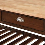 Carrello da Cucina a 3 Livelli con Cassetti in Legno da Macellaio