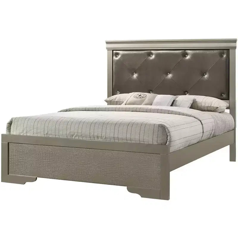 Letto Imbottito con Testiera Trapuntata