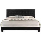 Letto king a pannelli imbottito in ecopelle grigio scuro