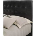 Letto king a pannelli imbottito in ecopelle grigio scuro