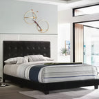 Letto king a pannelli imbottito in ecopelle grigio scuro