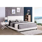 Letto king a pannelli imbottito in ecopelle grigio scuro