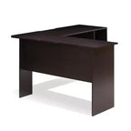 L-vormig bureau met open boekenplanken - espresso