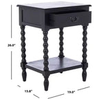 Tavolino laterale decorativo con cassetto e ripiano aperto