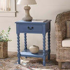 Tavolino laterale decorativo con cassetto e ripiano aperto