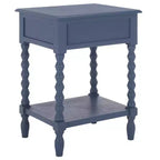Tavolino laterale decorativo con cassetto e ripiano aperto