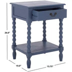 Tavolino laterale decorativo con cassetto e ripiano aperto