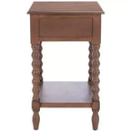 Tavolino laterale decorativo con cassetto e ripiano aperto