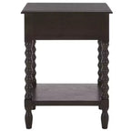 Tavolino laterale decorativo con cassetto e ripiano aperto